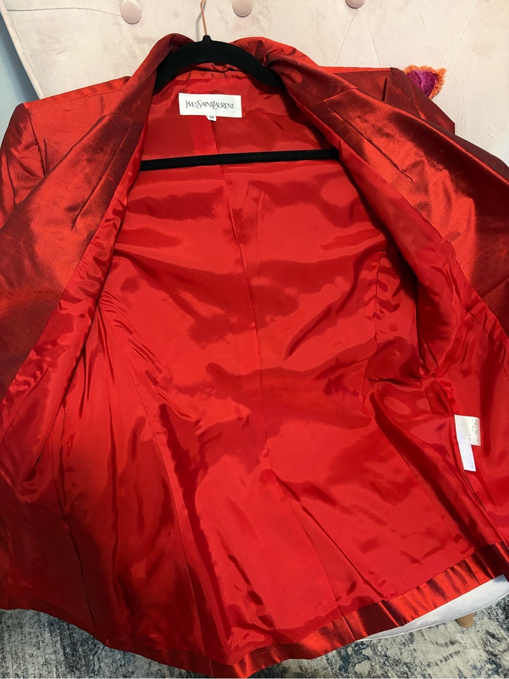 Yves Saint Laurent red vintage blazer 1990’s size 38 - pristine ❤️ - Picture 8 of 10